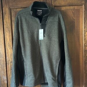 Izod Men's Charcoal Zip-Up Sweater